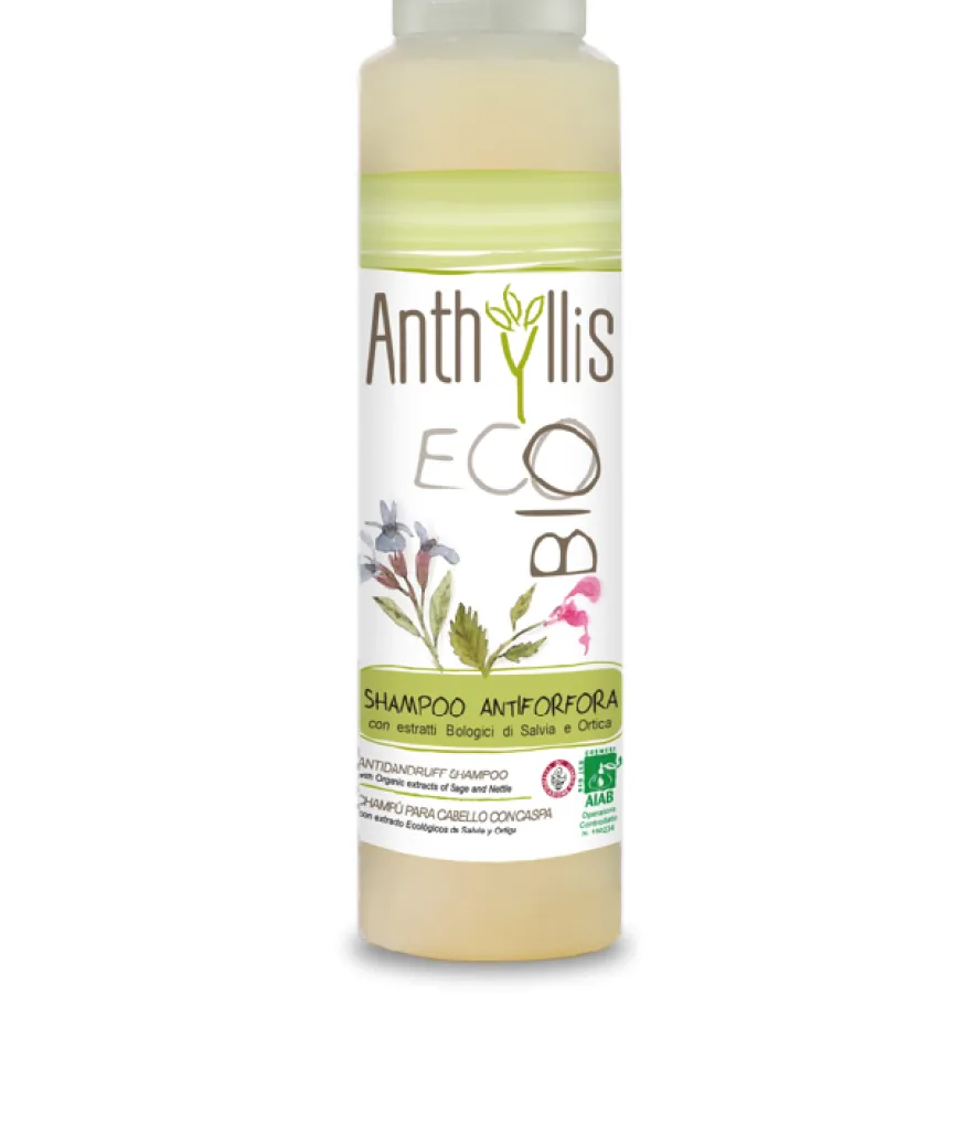 ANTHYLLIS SHAMPOO ANTIFORFORA – delikatny certyfikowany szampon przeciwłupieżowy z piroktonem olaminy, pokrzywą i szałwią