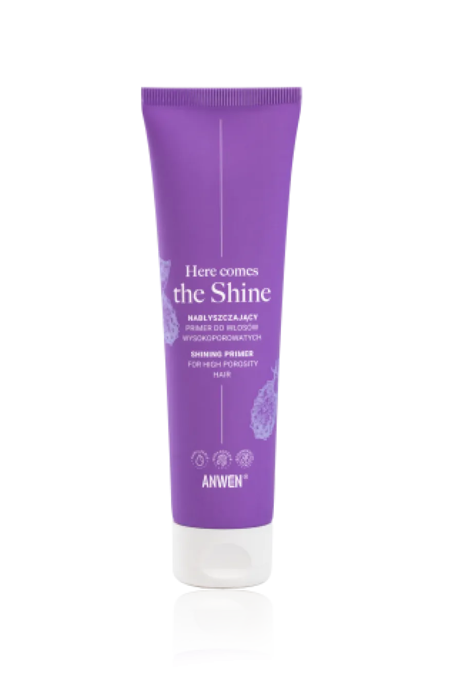 ANWEN HERE COMES THE SHINE – Nabłyszczający primer do włosów wysokoporowatych