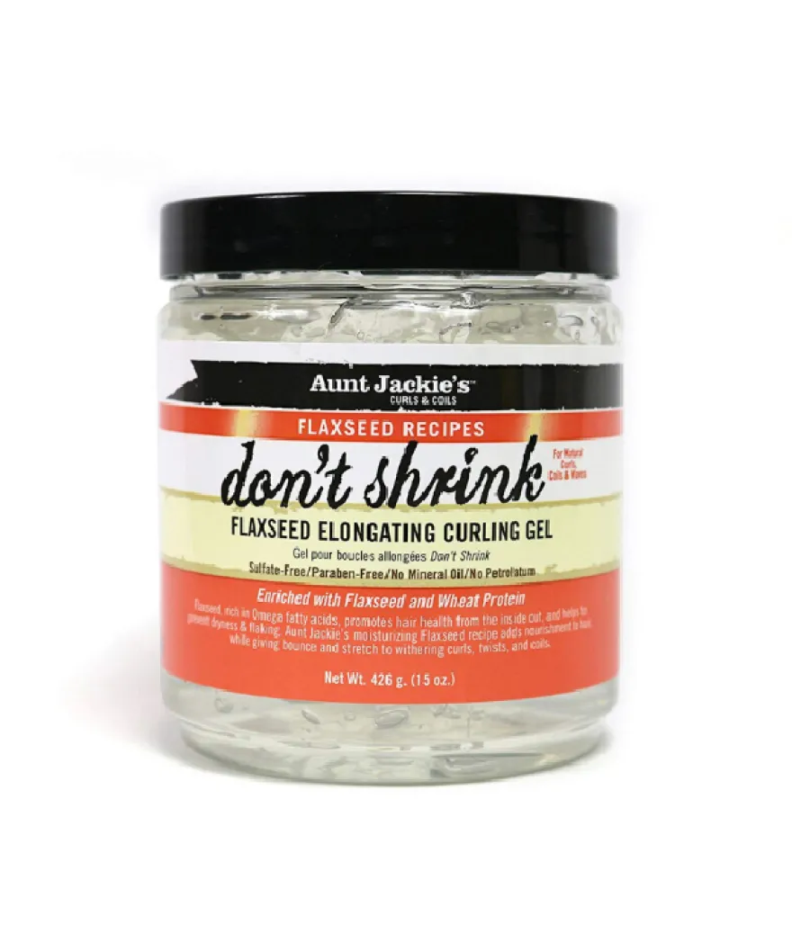 AUNT JACKIE’S DON’T SHRINK FLAXSEED ELONGATING CURLING GEL – utrwalający żel do fal i loków z olejem lnianym