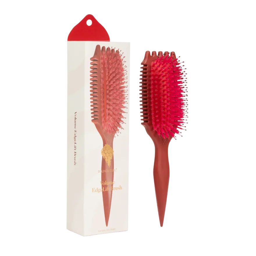 BOUNCE CURL Volume EdgeLift Brush – szczotka do stylizacji włosów kręconych, loków, fal RUBINOWA