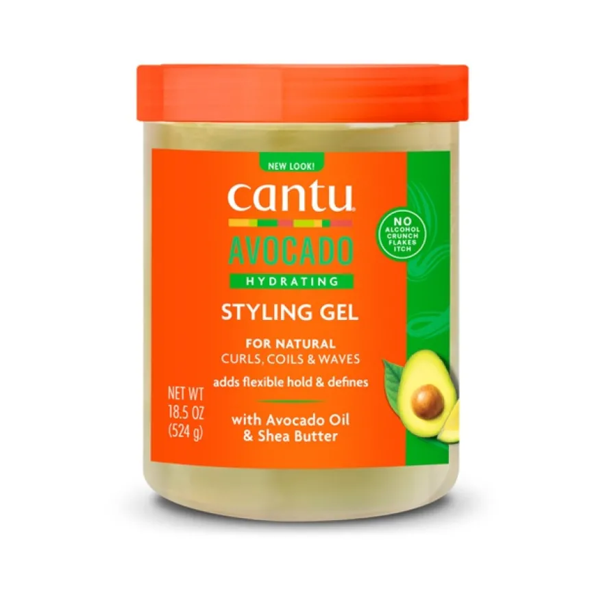CANTU AVOCADO HYDRATING GEL FLEXIBLE HOLD – emolientowy żel stylizujący do włosów z olejem awokado i masłem shea