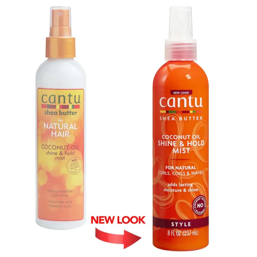 CANTU SHEA BUTTER COCONUT OIL SHINE & HOLD MIST – mgiełka nawilżająca do reanimacji skrętu