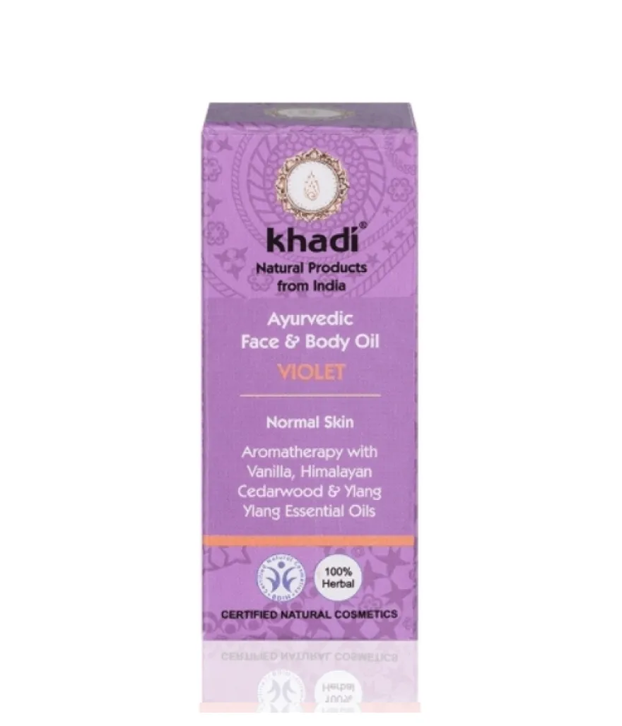 KHADI OLEJEK Z FIOŁKIEM – ajurwedyjski olejek do włosów, ciała i skóry głowy