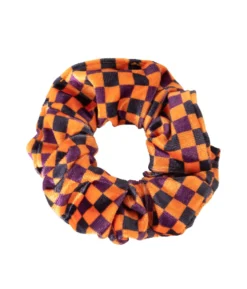LOCZEK SCRUNCHIE WELUROWA – pomarańczowe gumki do włosów w różnych wzorach