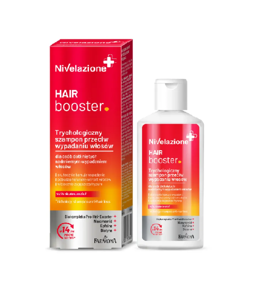 NIVELAZIONE Hair Booster – mocny, oczyszczający szampon trychologiczny przeciw wypadaniu włosów z niacynamidem
