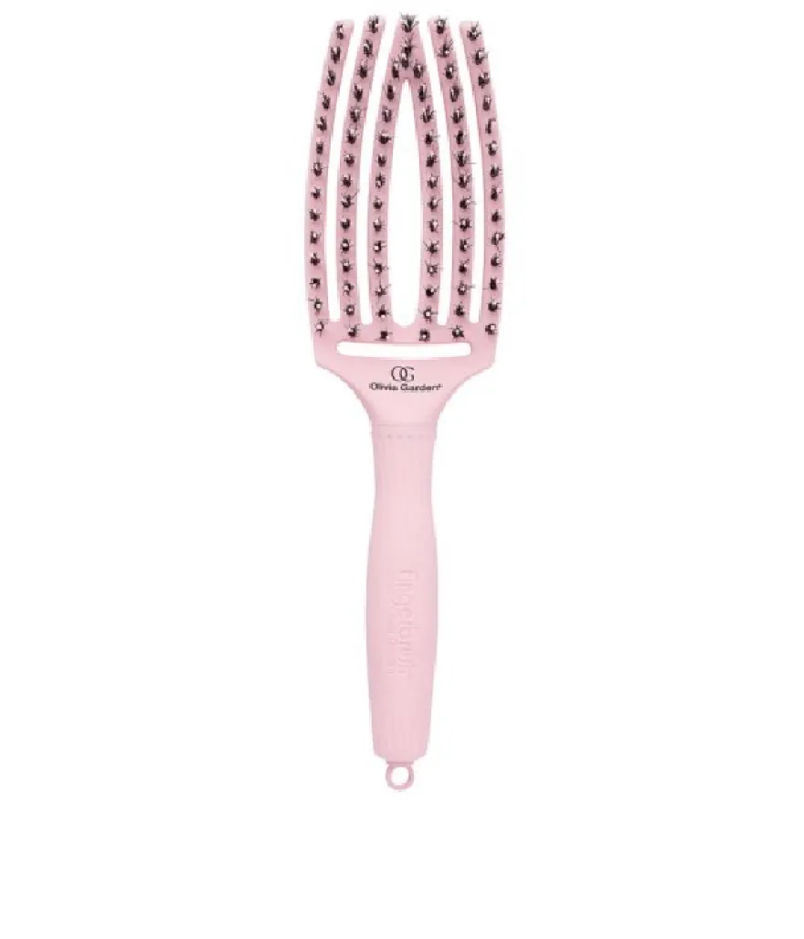 OLIVIA GARDEN FINGER BRUSH COMBO M z włosiem dzika różowa – średnia szczotka do rozczesywania i masażu