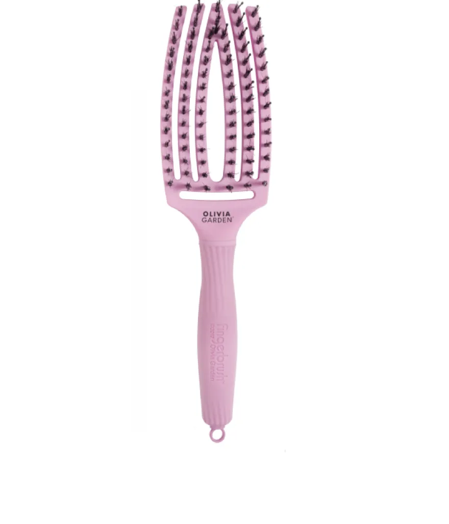 OLIVIA GARDEN FINGER BRUSH COMBO M lotos – średnia szczotka do rozczesywania i masażu z włosiem dzika