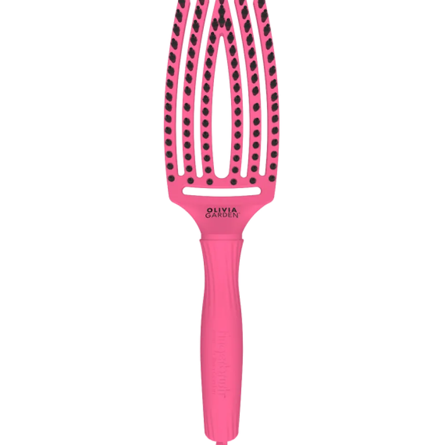 OLIVIA GARDEN FINGER BRUSH COMBO M z włosiem dzika HOT PINK – średnia szczotka do rozczesywania i masażu