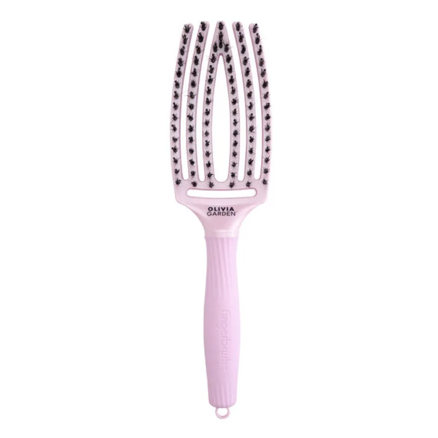 OLIVIA GARDEN FINGER BRUSH COMBO M z włosiem dzika ETHERAL LAVENDER – średnia szczotka do rozczesywania i masażu