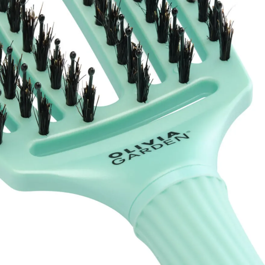 OLIVIA GARDEN FINGER BRUSH COMBO M z włosiem dzika ARCTIC TEAL – średnia szczotka do rozczesywania i masażu