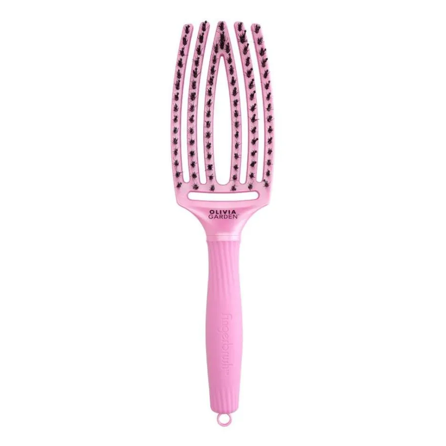 OLIVIA GARDEN FINGER BRUSH COMBO M z włosiem dzika CELESTIAL PINK – średnia szczotka do rozczesywania i masażu