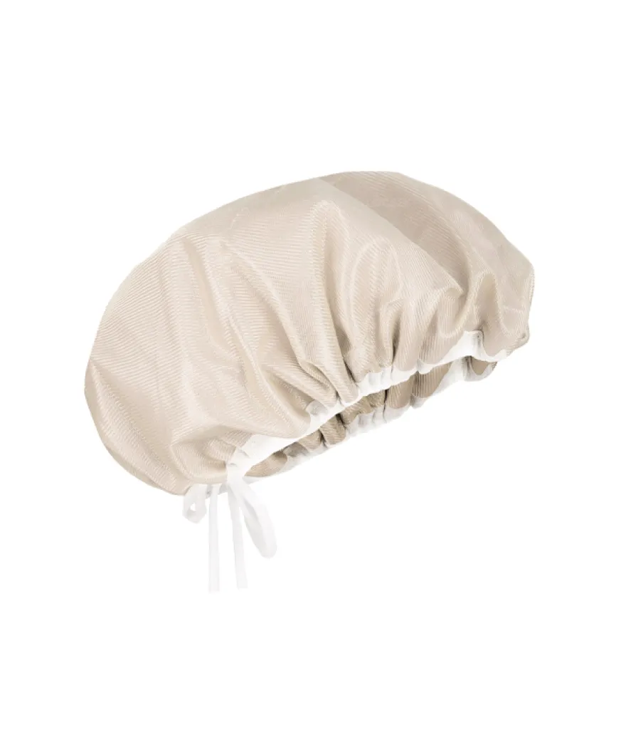 SATYNOWY CZEPEK DO WŁOSÓW – z wiązaniem, kolor złoty