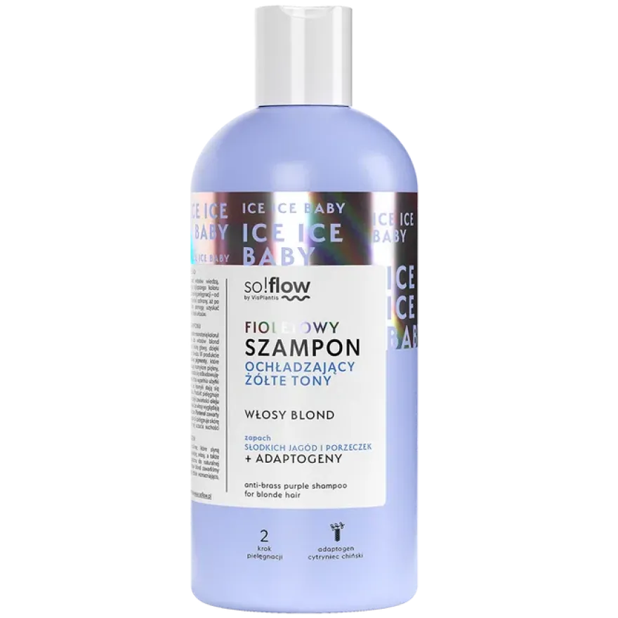 SO!FLOW – średniej mocy fioletowy szampon ochładzający żółte tony do włosów blond