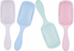 TOP CHOICE PASTELOVE GENTLE HAIR BRUSH – szczotka do rozczesywania włosów i masażu skóry głowy w kolorze różowym